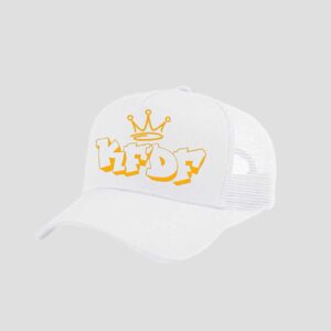 KFDF white and pink truker hats
