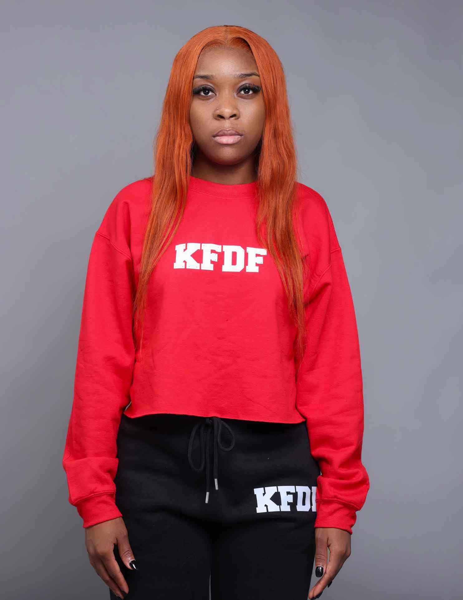 red cropped-hoodie